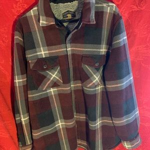 Cozy Red Flannel Button Up Sweater